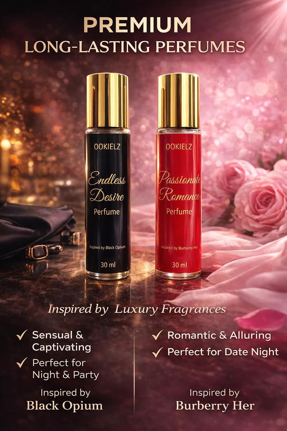 OOKIELZ Signature Perfume Combo | Endless Desire & Passionate Romance | Premium Long Lasting Fragrance